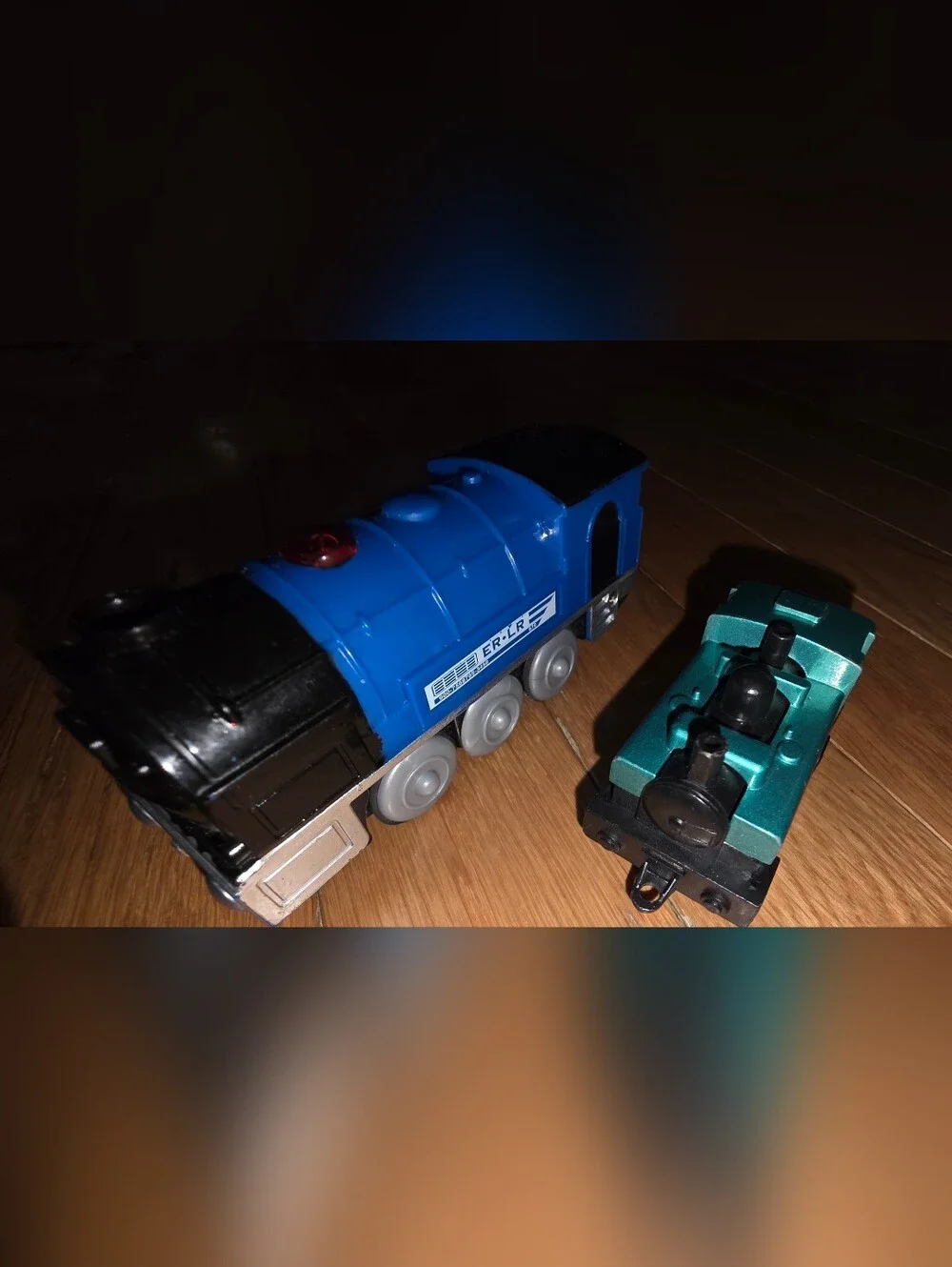 2PC VINTAGE LOCAMOTIVE TOY'S R US IMAGINARIUM EXPRESS &  TOYSMITH LOCO MOTION